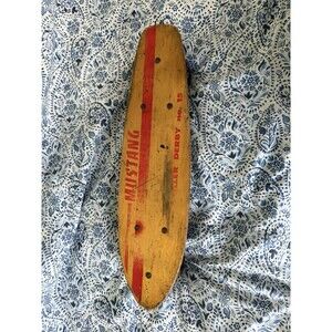 1960s MUSTANG Roller Derby No. 15 Wood Skateboard w Original Wheels And Trucks.